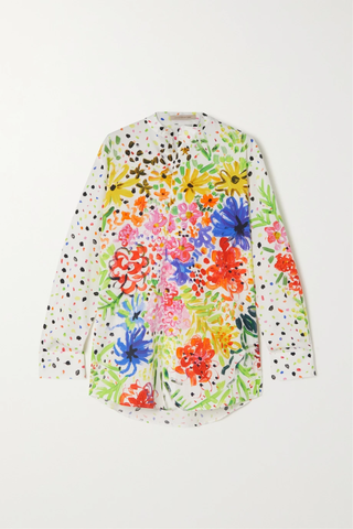 유럽직배송 크리스토퍼케인 셔츠 CHRISTOPHER KANE Floral-print cotton-poplin shirt 43769801096435742