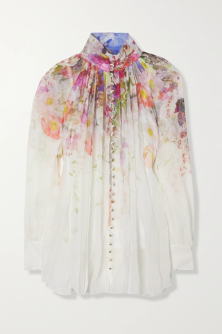 유럽직배송 짐머만 블라우스 ZIMMERMANN Gathered floral-print recycled chiffon blouse 33258524072880372