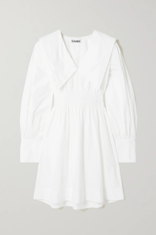 유럽직배송 가니 미니원피스 GANNI Shirred organic cotton-poplin mini dress 29419655932385755