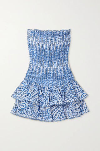 유럽직배송 CHARO RUIZ Megan strapless broderie anglaise cotton-blend mini dress 38063312420559739