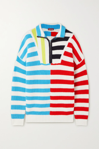 유럽직배송 스타우드 STAUD Hampton striped ribbed cotton-blend sweater 43769801096289160