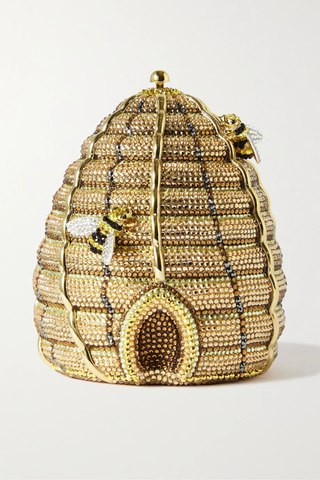 유럽직배송 주디스리버 클러치 JUDITH LEIBER COUTURE Bee Hive Bee&#039;s Knees crystal-embellished gold-tone clutch 32027475399525225