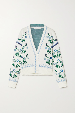 유럽직배송 LUG VON SIGA Avilda embroidered jacquard-knit cotton cardigan 33258524072724937