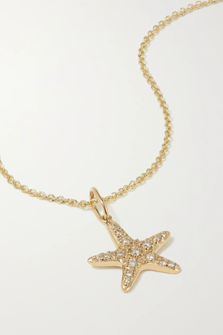 유럽직배송 시드니에반 목걸이 SYDNEY EVAN Starfish 14-karat gold diamond necklace 38063312418970732