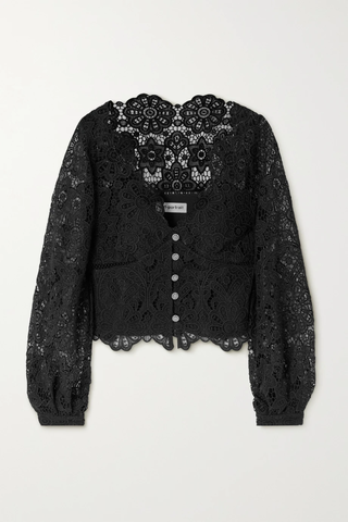유럽직배송 셀프포트레이트 블라우스 SELF-PORTRAIT Crystal-embellished guipure lace blouse 38063312420351780