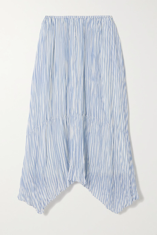 유럽직배송 빈스 스커트 VINCE Asymmetric striped crinkled-voile midi skirt 38063312420510439