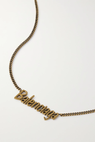 유럽직배송 발렌시아가 목걸이 BALENCIAGA Typo gold-tone necklace 32027475399480356
