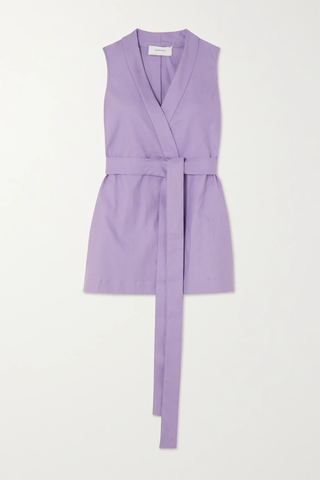 유럽직배송 BONDI BORN Tortuga organic linen and cotton-blend wrap mini dress 38063312420569010