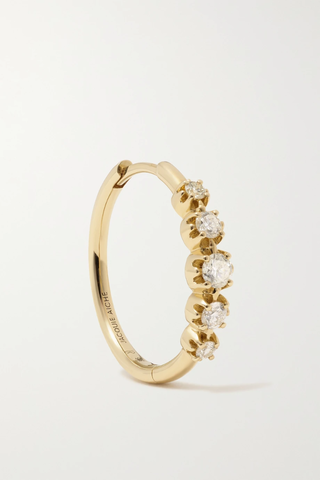 유럽직배송 잭키에이슈 싱글 귀걸이 JACQUIE AICHE Sophia 14-karat gold diamond single hoop earring 38063312419089314