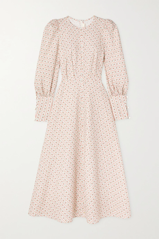 유럽직배송 ANNA MASON Angelica button-detailed floral-print cotton-poplin midi dress 38063312420538028