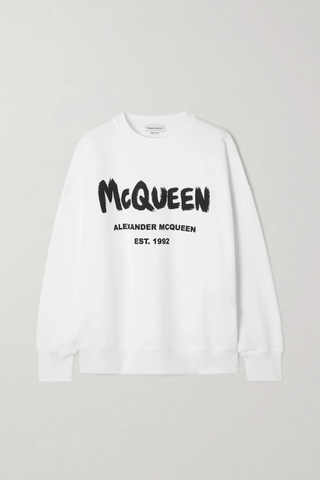 유럽직배송 알렉산더맥퀸 스웻셔츠 ALEXANDER MCQUEEN Printed cotton-jersey sweatshirt 1647597284013353