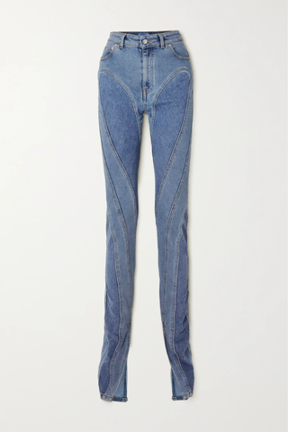 유럽직배송 뮈글러 스키니진 MUGLER Paneled two-tone high-rise skinny jeans 43769801096443429