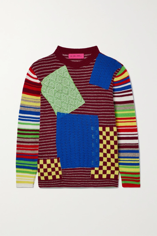 유럽직배송 엘더스테이츠먼 스웨터 THE ELDER STATESMAN Moyen patchwork mercerized wool and cashmere-blend sweater 43769801098060184