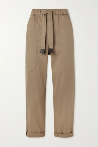 유럽직배송 브루넬로쿠치넬리 팬츠 BRUNELLO CUCINELLI Belted cotton-blend twill straight-leg pants 43769801095727771