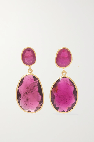 유럽직배송 피파스몰 귀걸이 PIPPA SMALL Rosy Dawn 18-karat gold, ruby and tourmaline earrings 25185454456840756
