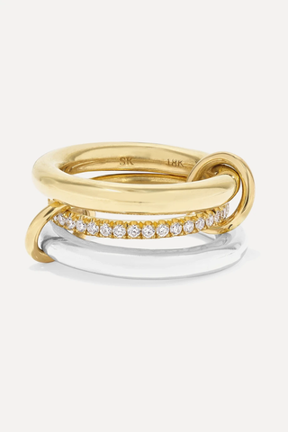 유럽직배송 스피넬리 킬콜린 반지 SPINELLI KILCOLLIN Libra set of three 18-karat gold, sterling silver and diamond rings 210638268588