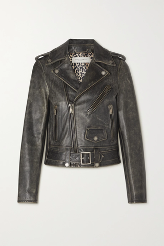 유럽직배송 골든구스 자켓 GOLDEN GOOSE Belted distressed leather jacket 43769801095405357
