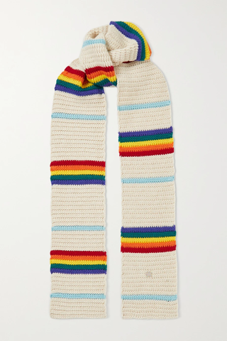 유럽직배송 아크네스튜디오 스카프 ACNE STUDIOS Striped crochet-knit wool scarf 43769801096452941