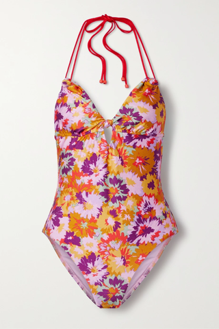 유럽직배송 짐머만 ZIMMERMANN Violet knotted floral-print halterneck swimsuit 42247633207937243
