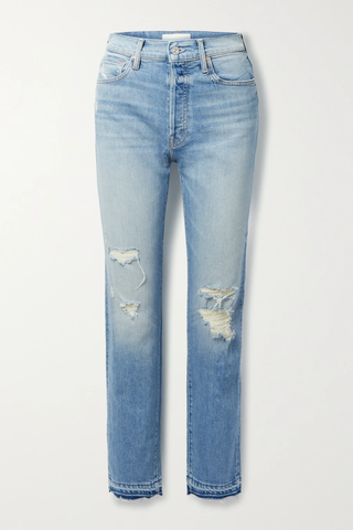 유럽직배송 마더 청바지 MOTHER Hiker Hover distressed high-rise straight-leg jeans 11452292646162984