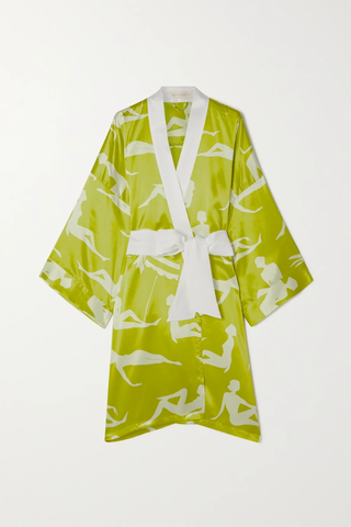 유럽직배송 올리비아본할 OLIVIA VON HALLE Mimi printed silk-satin robe 38063312418812766