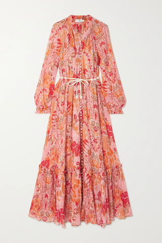 유럽직배송 짐머만 원피스 ZIMMERMANN + NET SUSTAIN Pattie belted floral-print cotton and silk-blend crepon maxi dress 38063312420620593