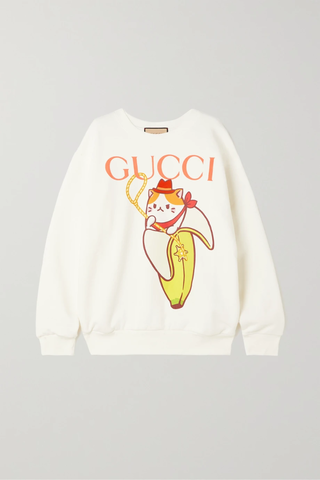 유럽직배송 구찌 스웻셔츠 GUCCI + Bananya printed cotton-jersey sweatshirt 45666037504264127