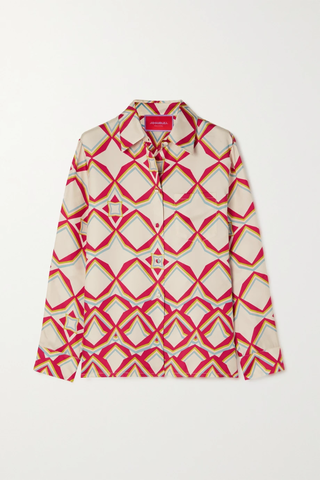 유럽직배송 라더블제이 셔츠 LA DOUBLEJ Boy printed silk-twill shirt 38063312421201554