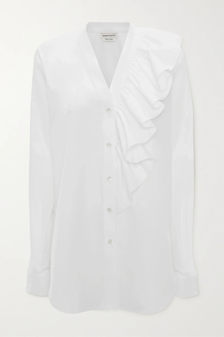 유럽직배송 알렉산더맥퀸 블라우스 ALEXANDER MCQUEEN Ruffled cotton-poplin blouse 1647597284013297