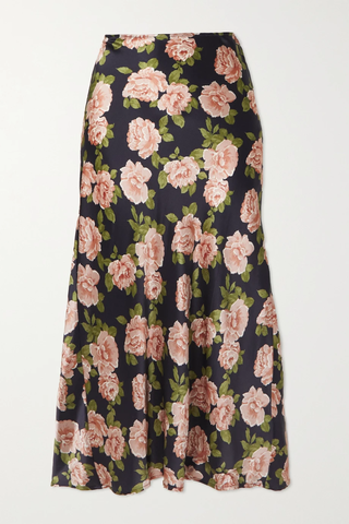 유럽직배송 리포메이션 스커트 REFORMATION Pratt floral-print silk-satin midi skirt 1647597283630976