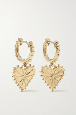 유럽직배송 MARLO LAZ Agape 14-karat gold diamond hoop earrings 38063312420000670