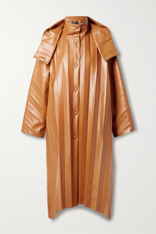 유럽직배송 어웨이크모드 코트 A.W.A.K.E. MODE Hooded pleated faux leather coat 17266703523669389