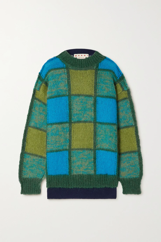 유럽직배송 마르니 스웨터 MARNI Paneled checked jacquard-knit wool-blend sweater 43769801095581016
