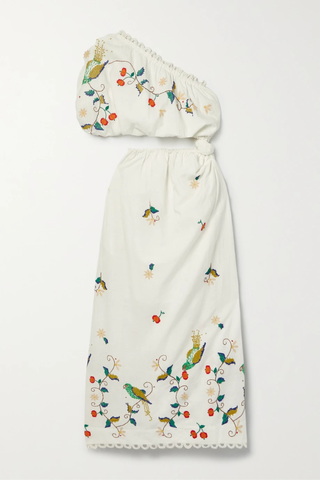 유럽직배송 팜리오 원피스 FARM RIO Pitanga one-sleeve cutout linen-blend voile maxi dress 38063312420578448