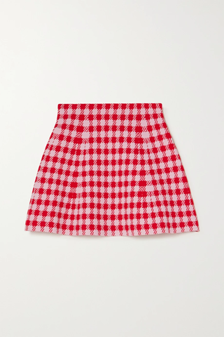 유럽직배송 알라이아 미니스커트 ALAÏA Checked jacquard-knit mini skirt 43769801097439942