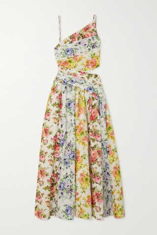 유럽직배송 짐머만 원피스 ZIMMERMANN + NET SUSTAIN asymmetric open-back floral-print organic linen midi dress 38063312420600225