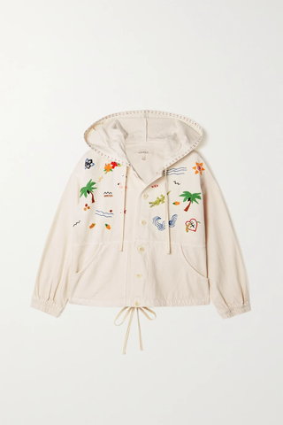 유럽직배송 THE GREAT. The Waterfront embroidered cotton-twill hooded jacket 43769801095399991