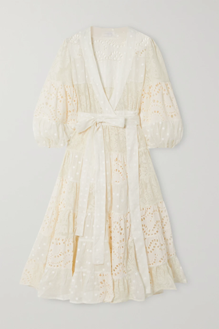 유럽직배송 짐머만 원피스 ZIMMERMANN Tiered embroidered cotton-voile, broderie anglaise and lace wrap dress 38063312420600210