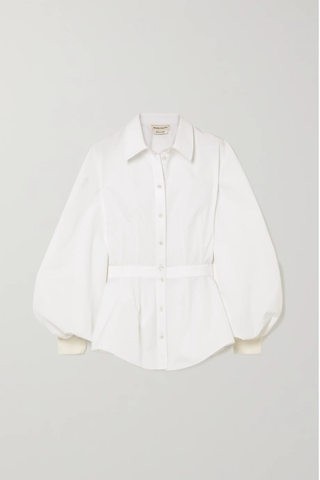 유럽직배송 알렉산더맥퀸 셔츠 ALEXANDER MCQUEEN Piqué-trimmed cotton-poplin shirt 1647597284275825