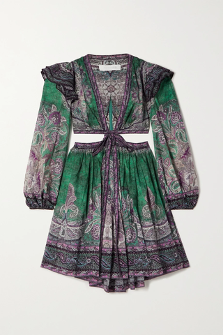 유럽직배송 짐머만 미니원피스 ZIMMERMANN Anneke cutout ruffled paisley-print cotton-voile mini dress 38063312420610472