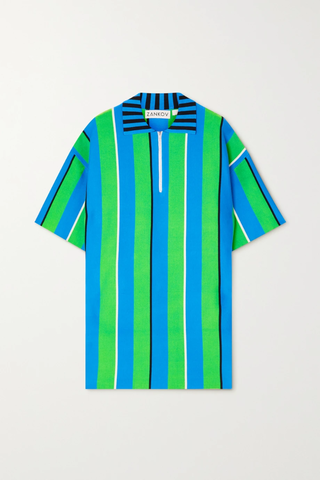유럽직배송 ZANKOV Gio striped organic cotton-blend polo shirt 28941591747060791