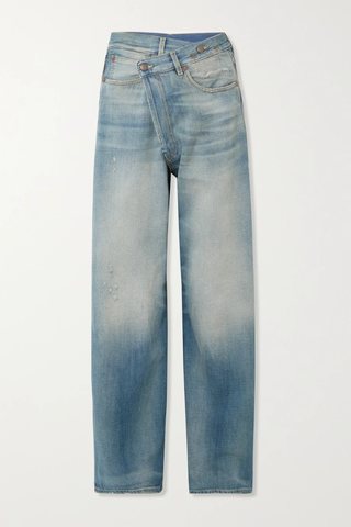 유럽직배송 알13 청바지 R13 Crossover distressed high-rise wide-leg jeans 42247633208266172