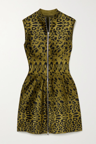 유럽직배송 알라이아 미니원피스 ALAÏA Leopard-print velvet mini dress 16114163150999944