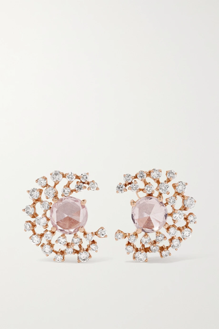 유럽직배송 ANANYA Scatter 18-karat rose gold, diamond and sapphire earrings 1647597283549434