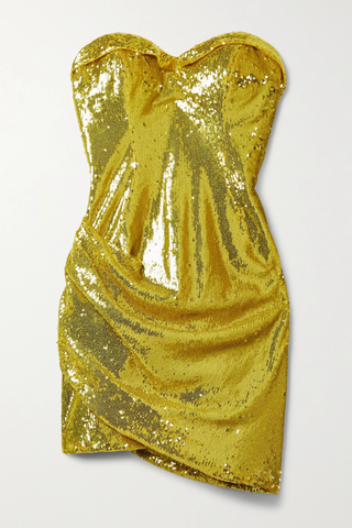 유럽직배송 아레아 미니원피스 AREA Strapless draped sequined tulle mini dress 32027475400326984