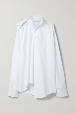 유럽직배송 발렌시아가 셔츠 BALENCIAGA Oversized asymmetric cotton-poplin shirt 38063312418732057