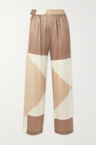 유럽직배송 ENVELOPE 1976 Vehi printed silk-satin straight-leg pants 38063312420537834