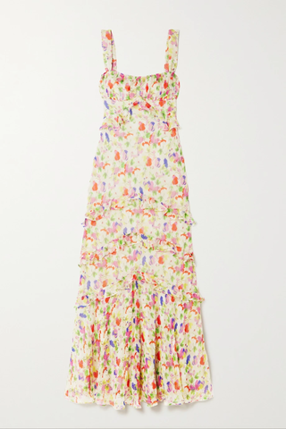 유럽직배송 살로니 원피스 SALONI Chandra ruffled floral-print plissé silk-georgette maxi dress 43769801095283798
