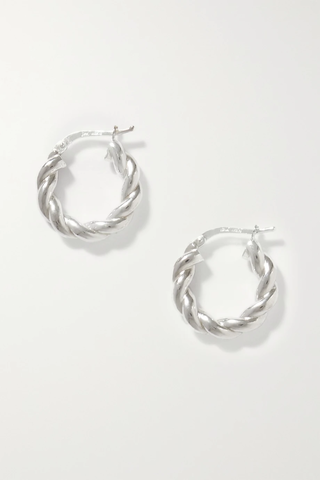 유럽직배송 보테가베네타 귀걸이 BOTTEGA VENETA Twist silver hoop earrings 1647597282948594