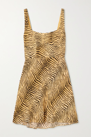 유럽직배송 릭소 미니원피스 RIXO Ronan zebra-print linen-blend mini dress 38063312420396039